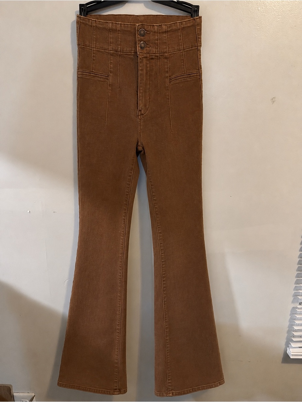 We The Free High-Rise Flare Jeans in Brown
